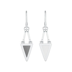 Sterling Silver Semi Mount Earrings Setting Trillion TR 12X8mm DHJ