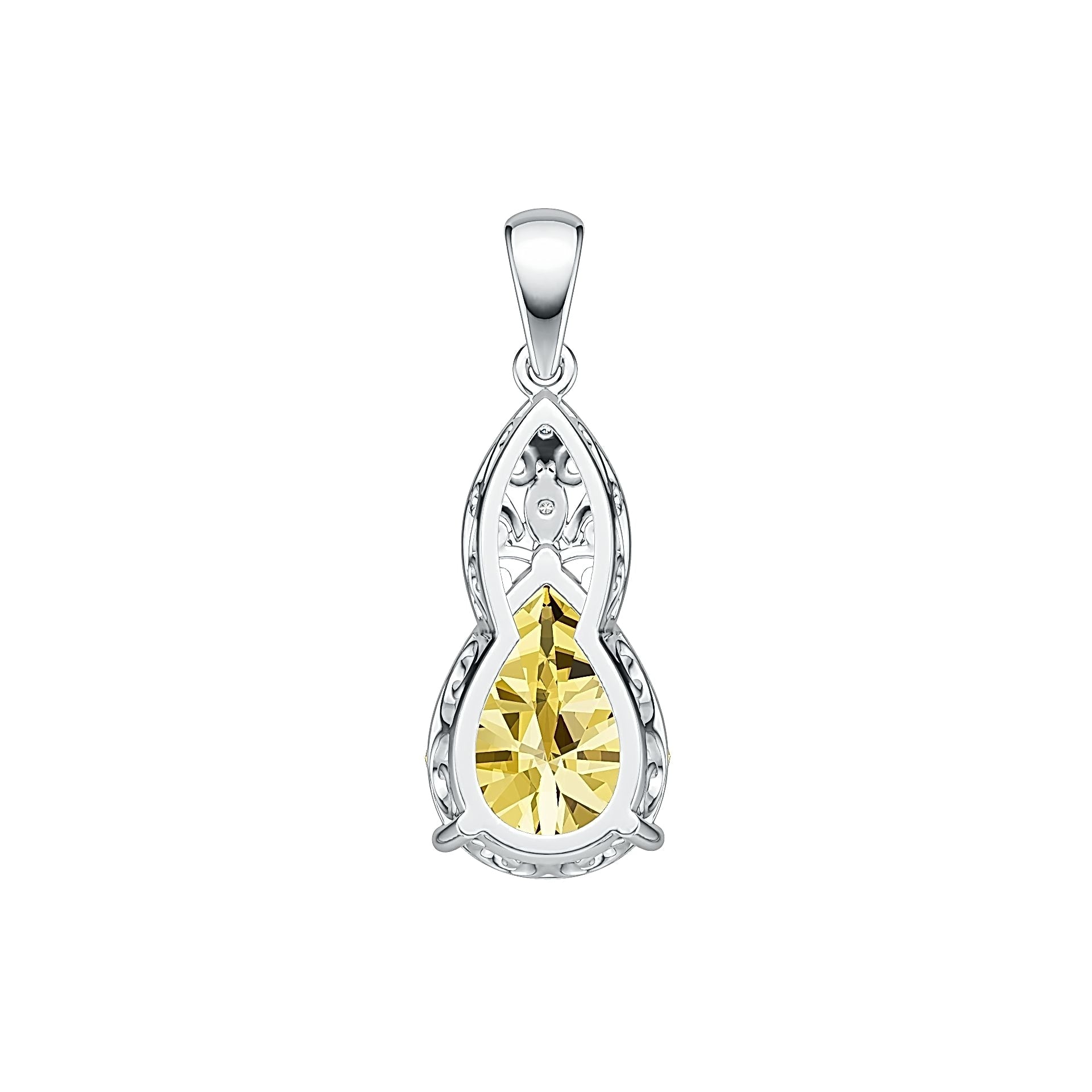 Sterling Silver Semi Mount Pendant Setting Pear PE 16X12mm DHJ