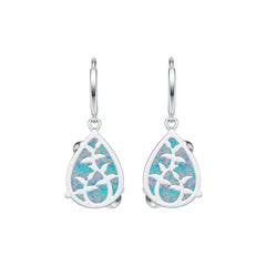 Sterling Silver Semi Mount Earrings Setting Pear PE 16X12mm Cabochon DHJ