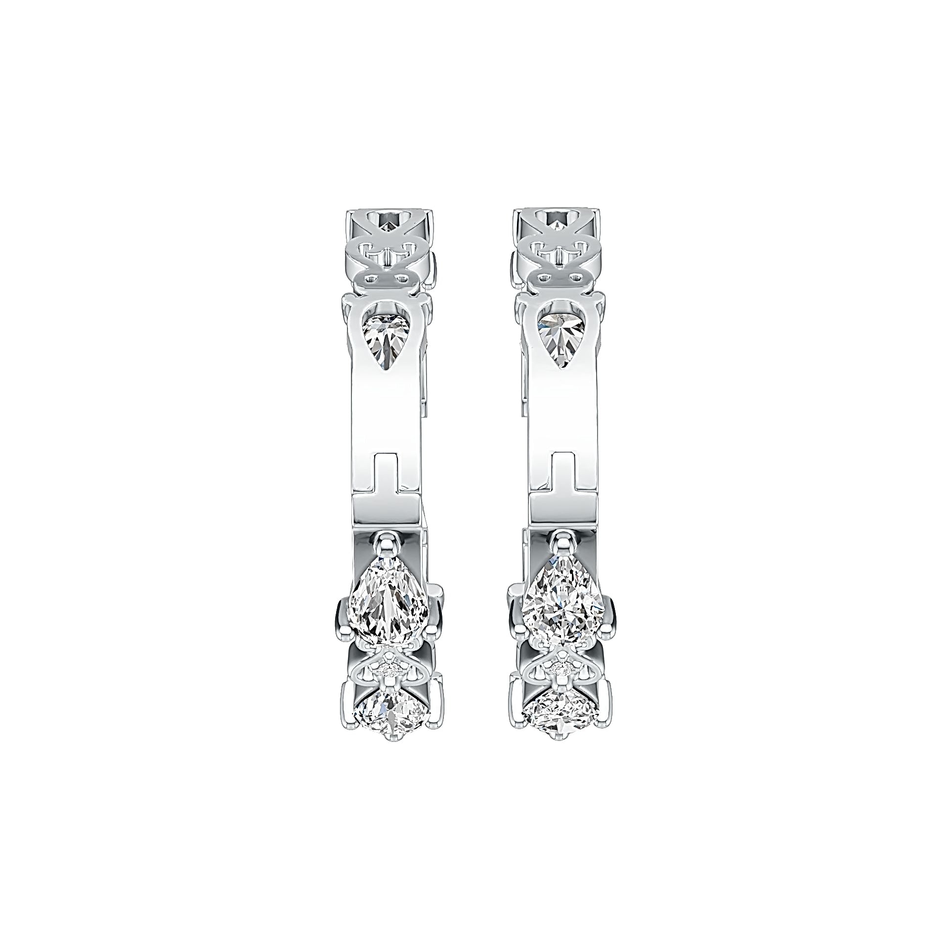 Sterling Silver Semi Mount Earrings Setting Pear PE 6X4mm with White Topaz DHJ