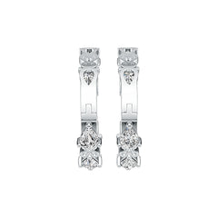 Sterling Silver Semi Mount Earrings Setting Pear PE 6X4mm with White Topaz DHJ