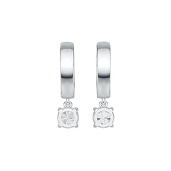Sterling Silver Semi Mount Earrings Setting Round RD 6x6mm DHJ