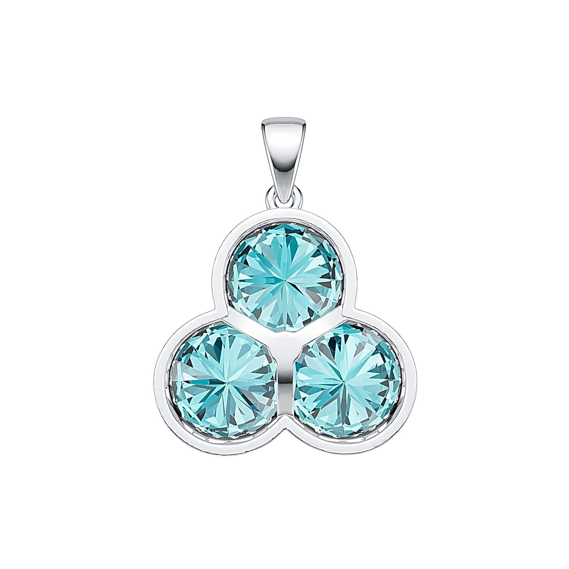 Sterling Silver Semi Mount Pendant Setting Round RD 8x8mm DHJ