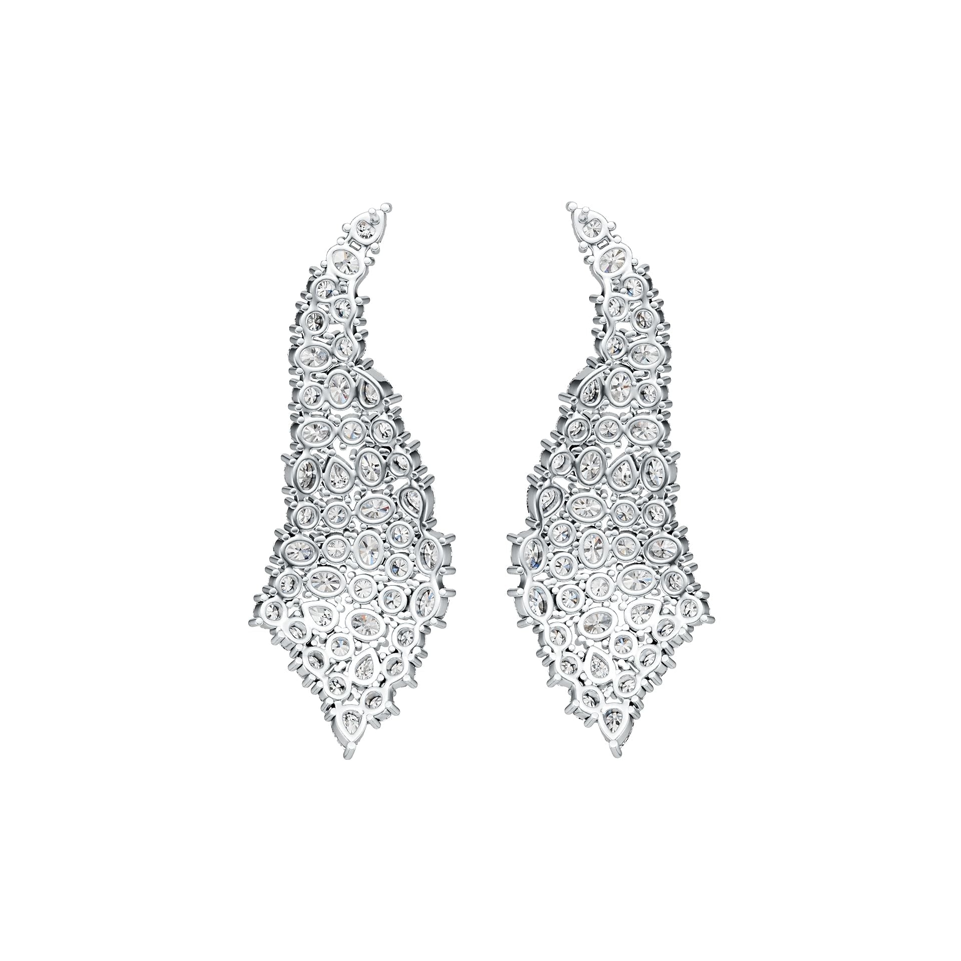 Sterling Silver Semi Mount Earrings Setting Oval OV 4X3mm PE 4X3mm RD 3X3mm DHJ