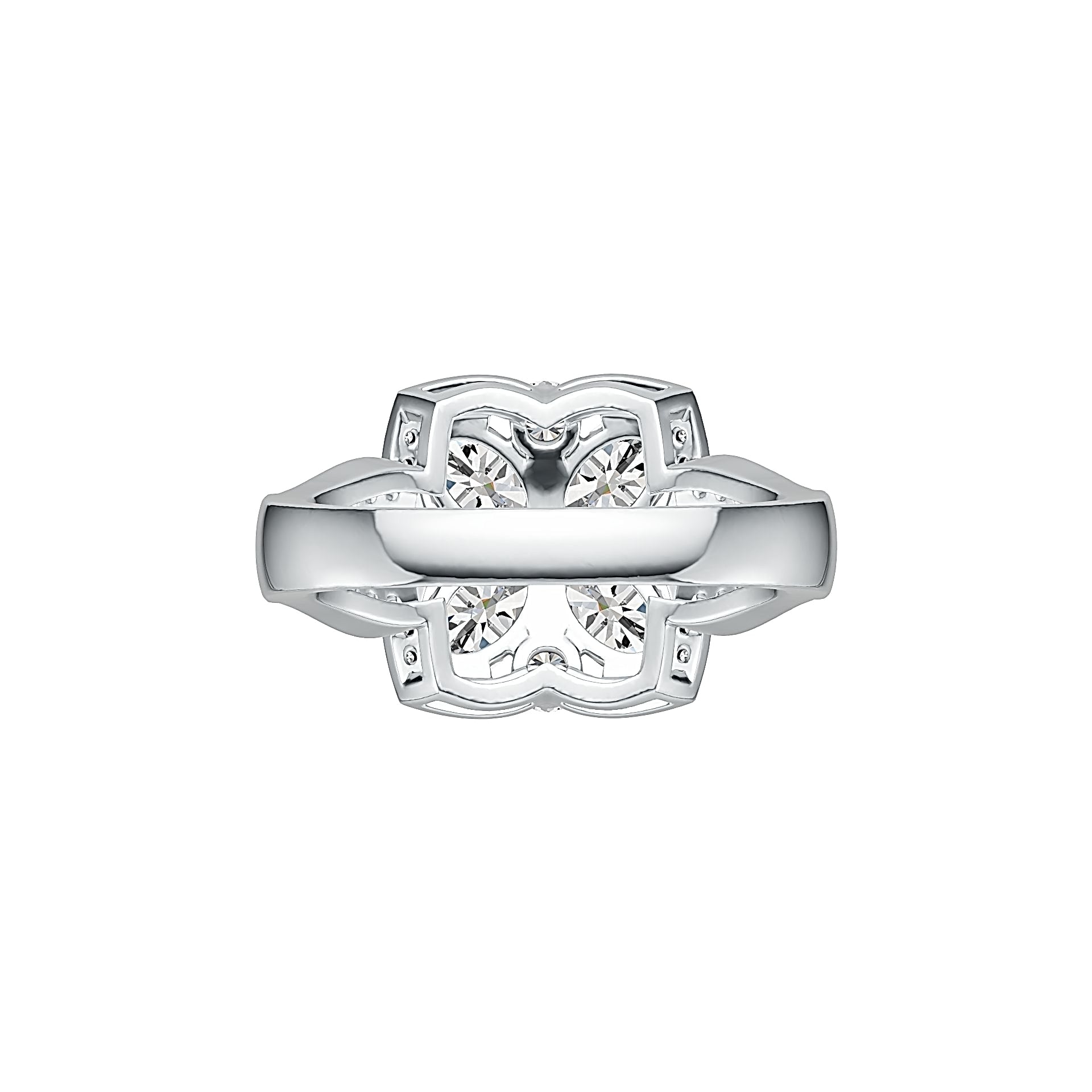 Sterling Silver Semi Mount Ring Setting Oval OV 6X4mm with White Topaz - Syzjewelry