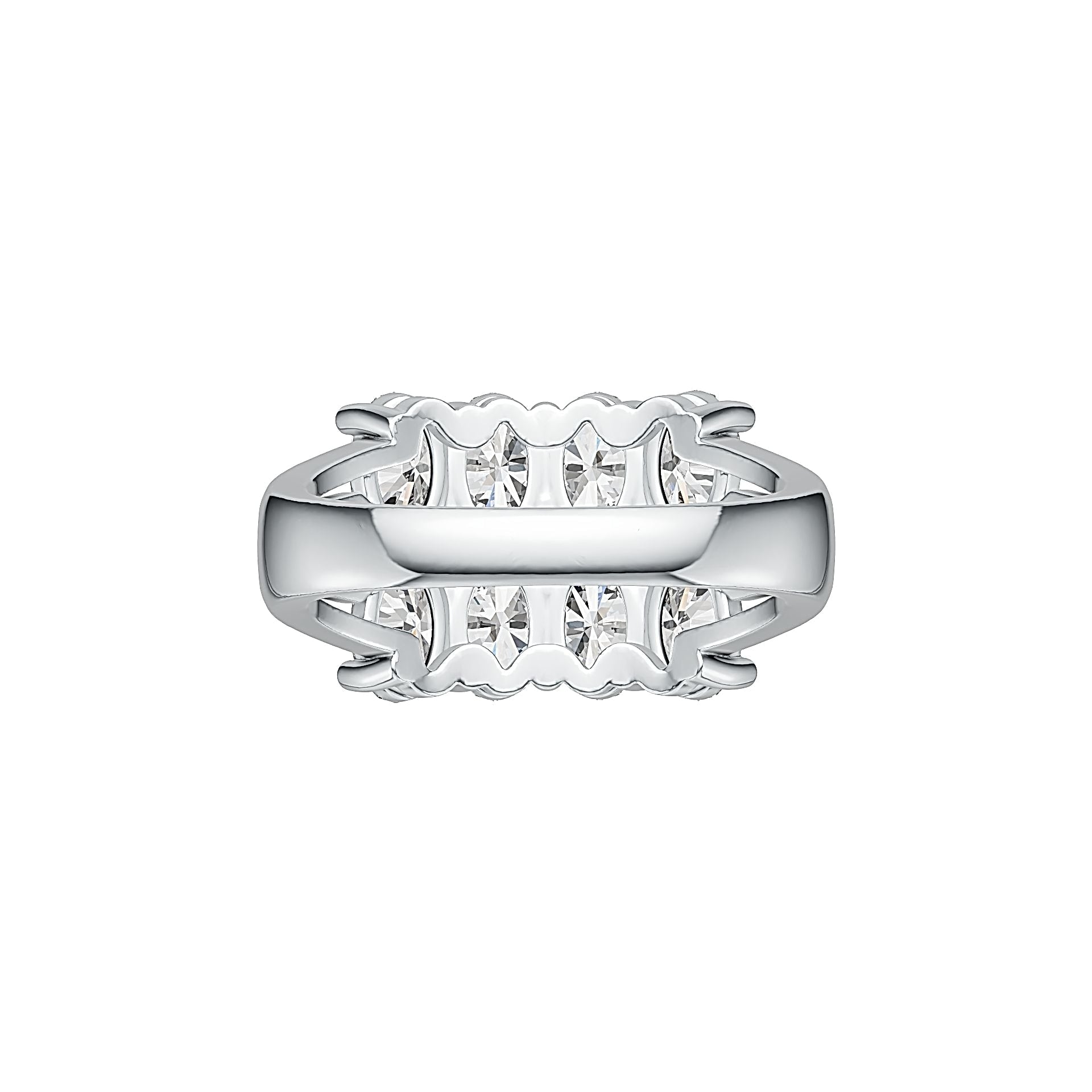 Sterling Silver Semi Mount Ring Setting Oval OV 6X4mm with White Topaz - Syzjewelry