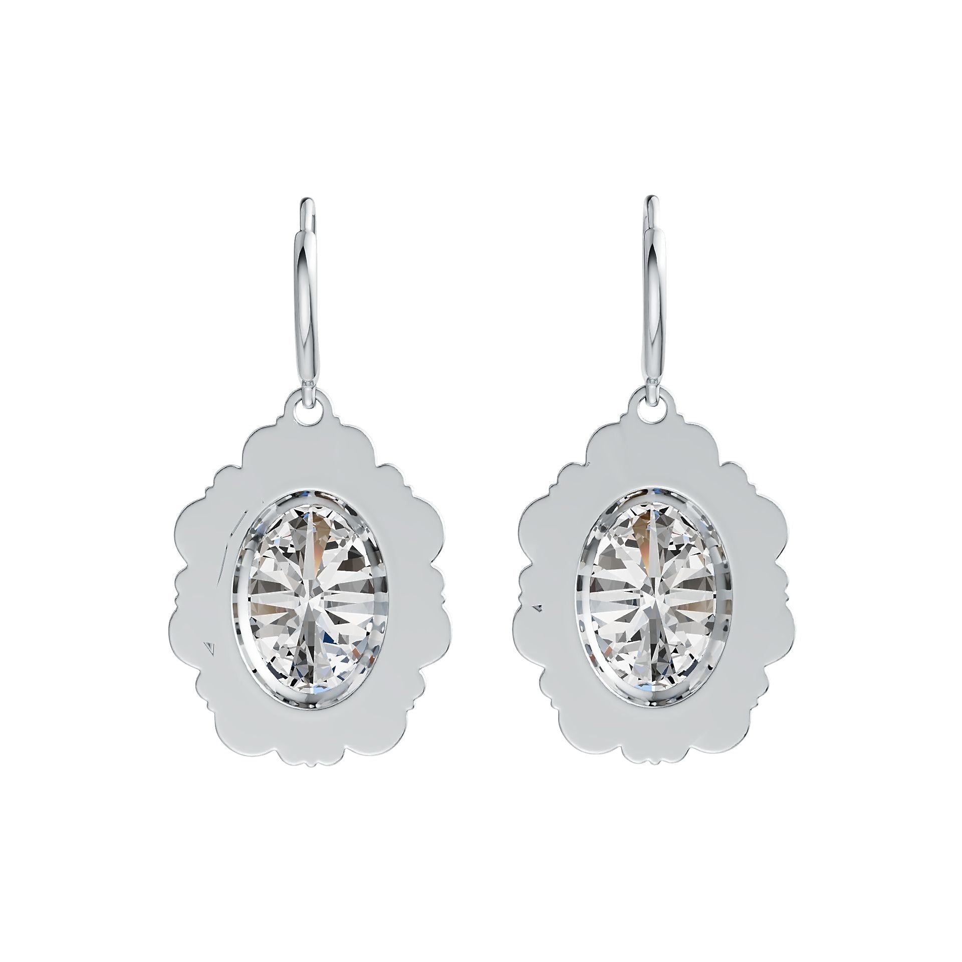 Sterling Silver Semi Mount Earrings Setting Oval OV 14X10mm DHJ