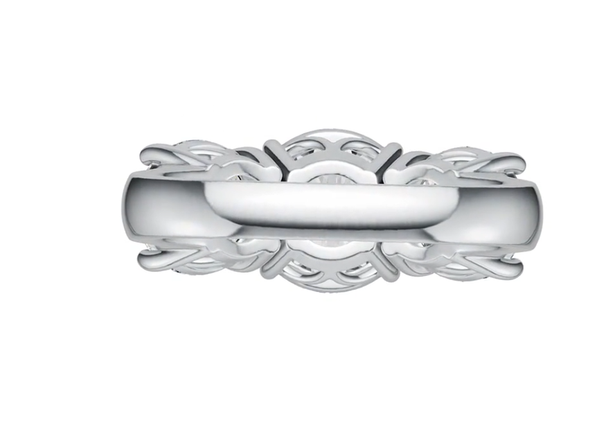 Sterling Silver Semi Mount Ring Setting Round RD 10x10mm OV 8x8mm 3 Stone Ring DHJ