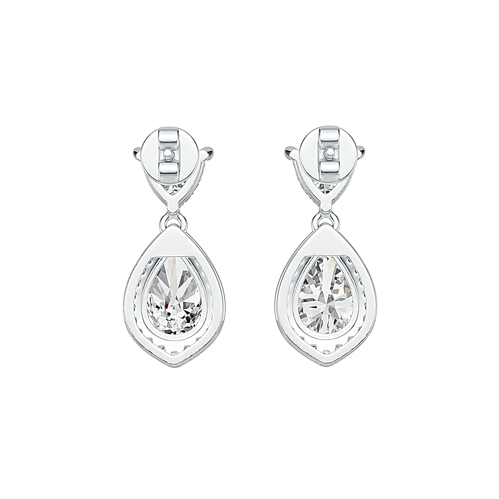 Sterling Silver Semi Mount Earrings Setting Pear PE 10X7mm TRI 6Xmm Syzjewelry