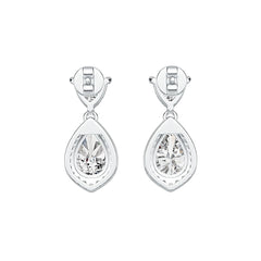 Sterling Silver Semi Mount Earrings Setting Pear PE 10X7mm TRI 6Xmm Syzjewelry