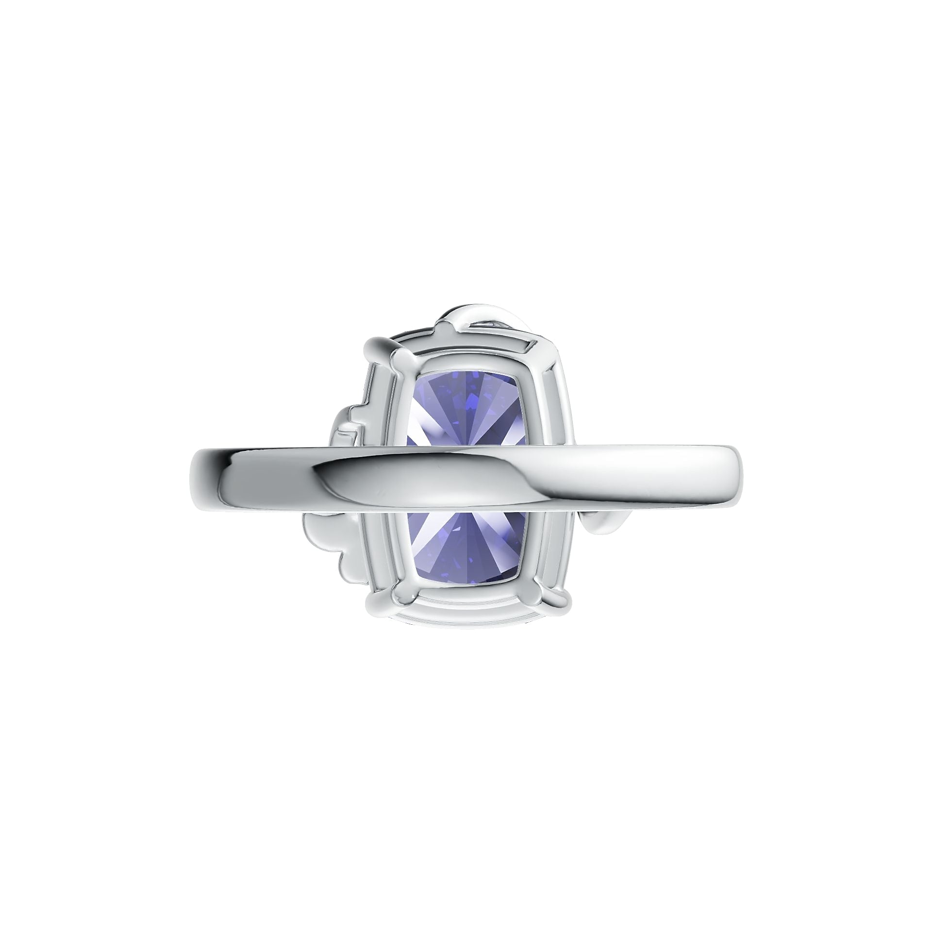 Sterling Silver Semi Mount Ring Setting Cushion CU 14X10mm Butterfly Theme DHJ