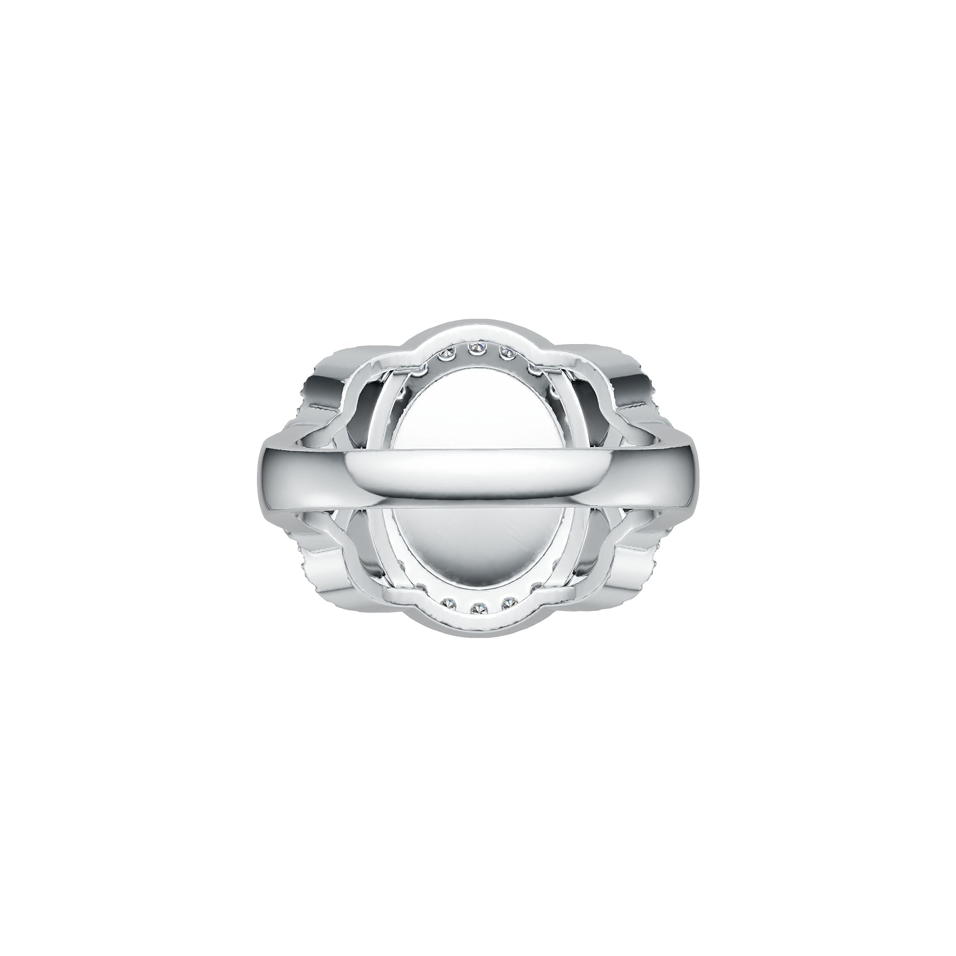 Sterling Silver Semi Mount Ring Setting Oval OV 12X10mm Cabochon DHJ