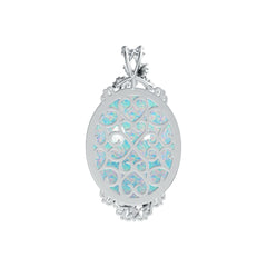 Sterling Silver Semi Mount Pendant Setting Oval OV 25X20mm Cabochon DHJ