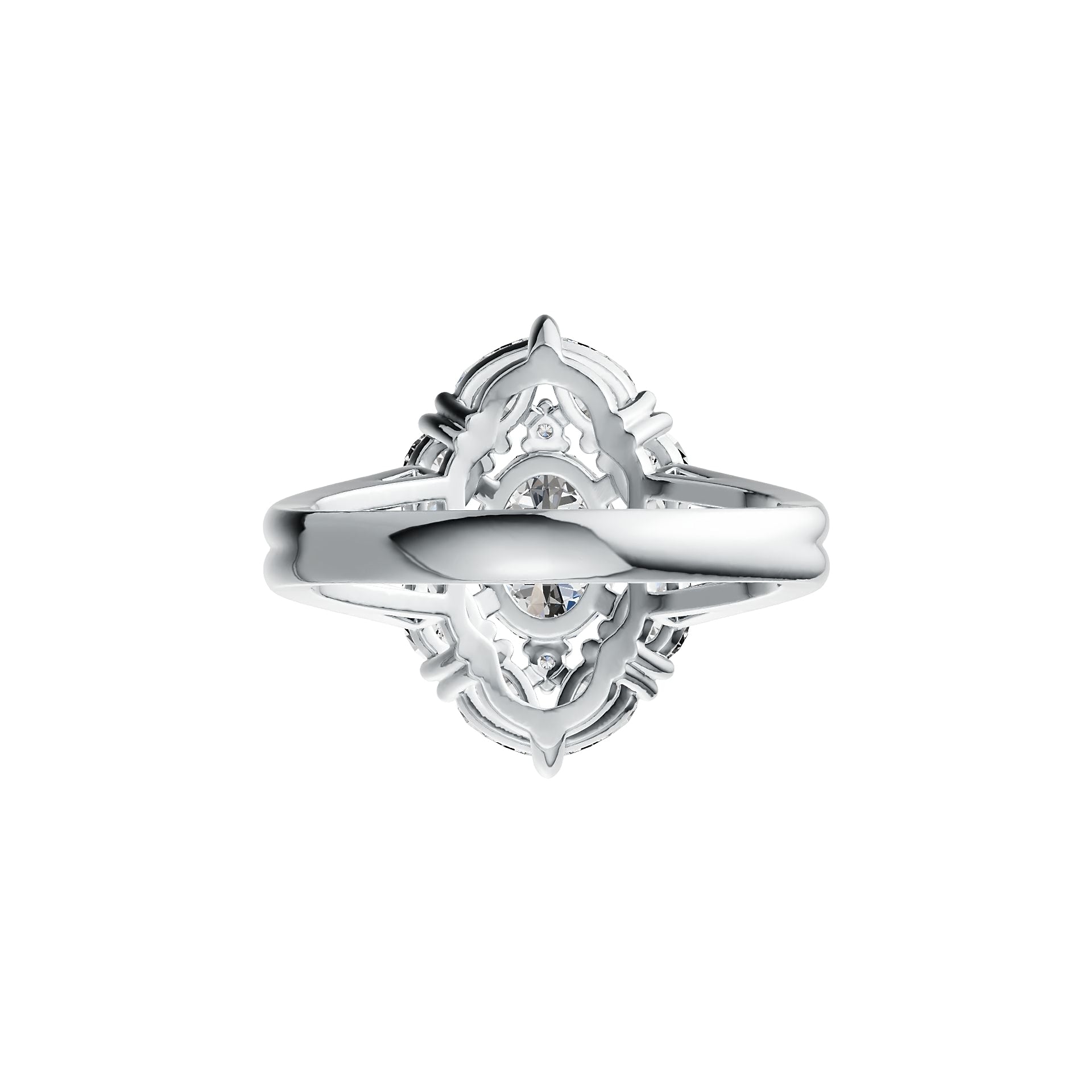 Sterling Silver Semi Mount Ring Setting Oval OV 8X6mm with White Topaz DHJ