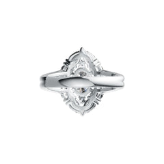 Sterling Silver Semi Mount Ring Setting Oval OV 8X6mm with White Topaz DHJ