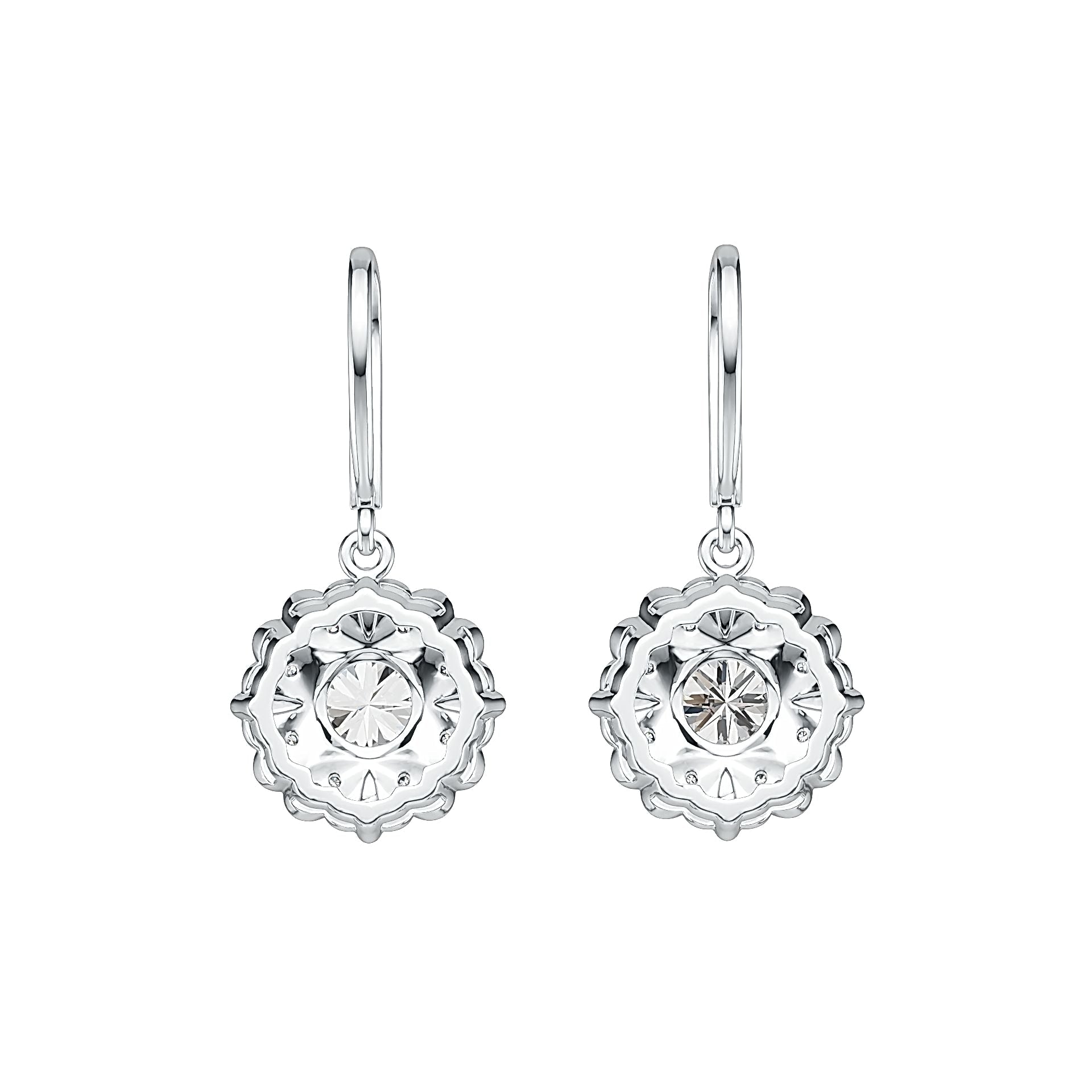 Sterling Silver Semi Mount Earrings Setting Round RD 6x6mm DHJ