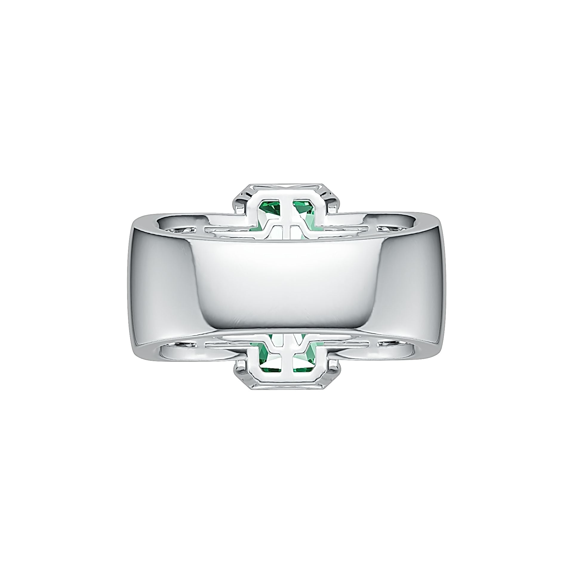 Sterling Silver Semi Mount Ring Setting Emerald OCT 16X9mm DHJ