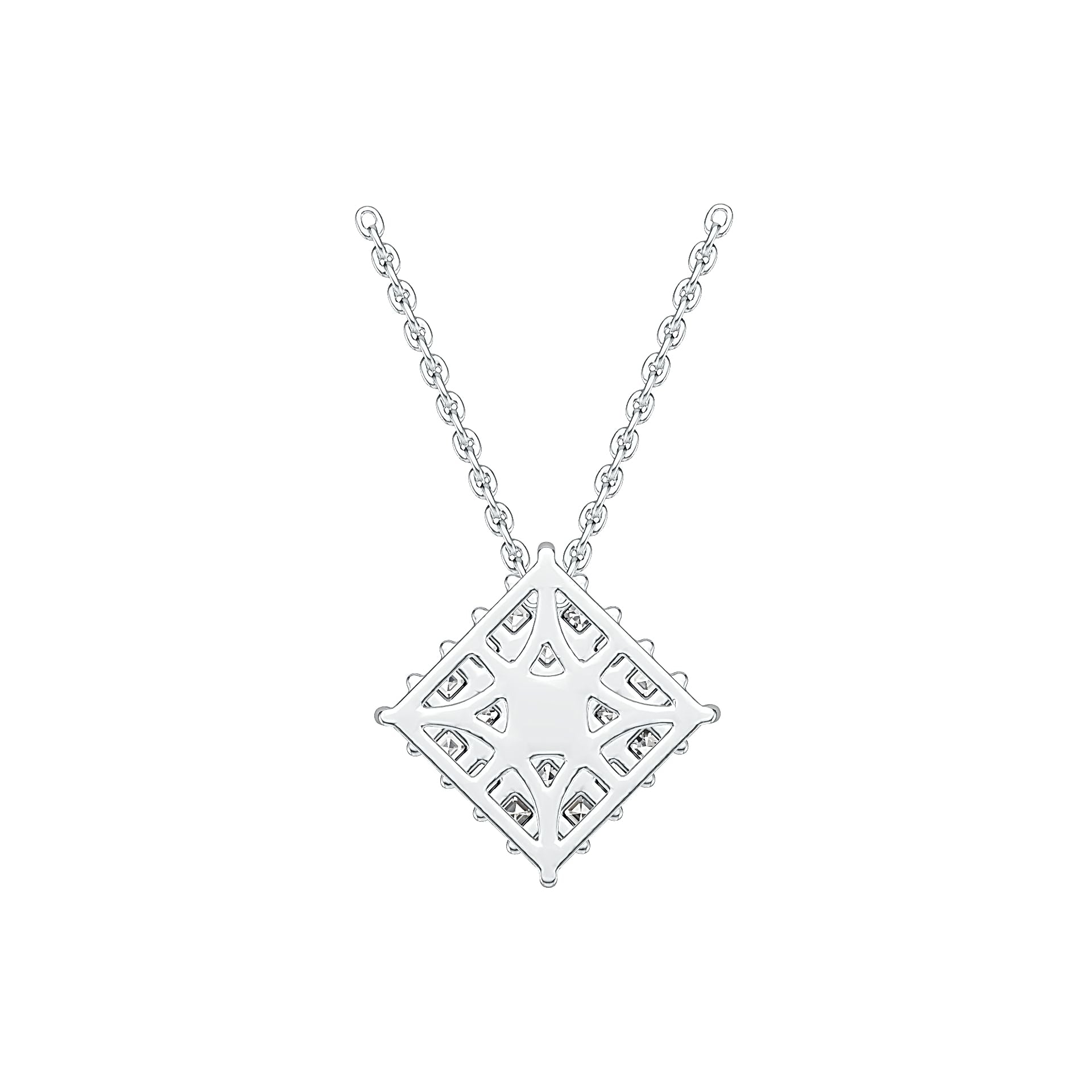 10K Gold Cluster Pendant with White Topaz or Moissanite Syzjewelry