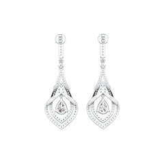 Sterling Silver Semi Mount Earrings Setting Pear PE 8x6mm with White Topaz - Syzjewelry
