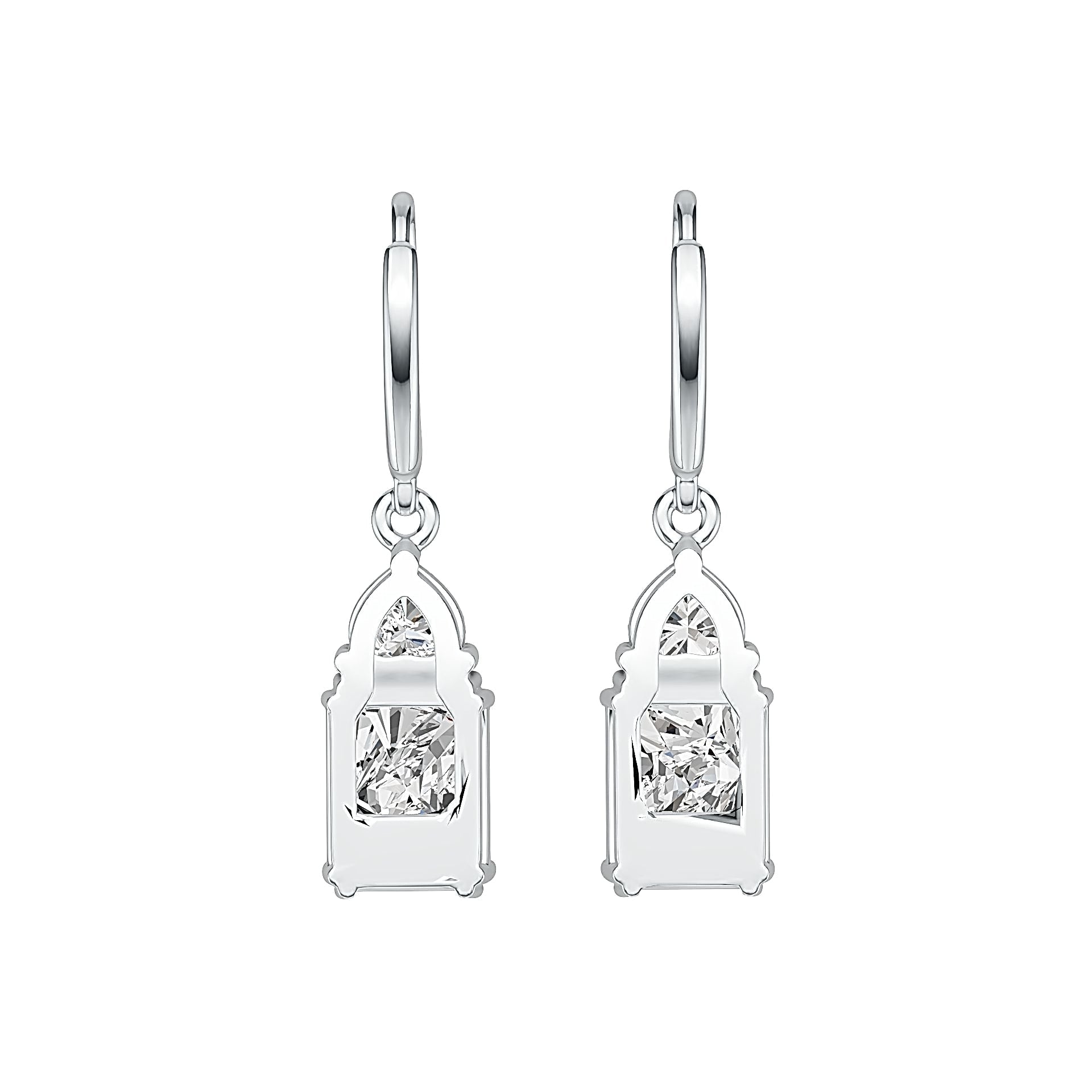 Sterling Silver Semi Mount Earrings Setting Emerald OCT 10X8mm DHJ