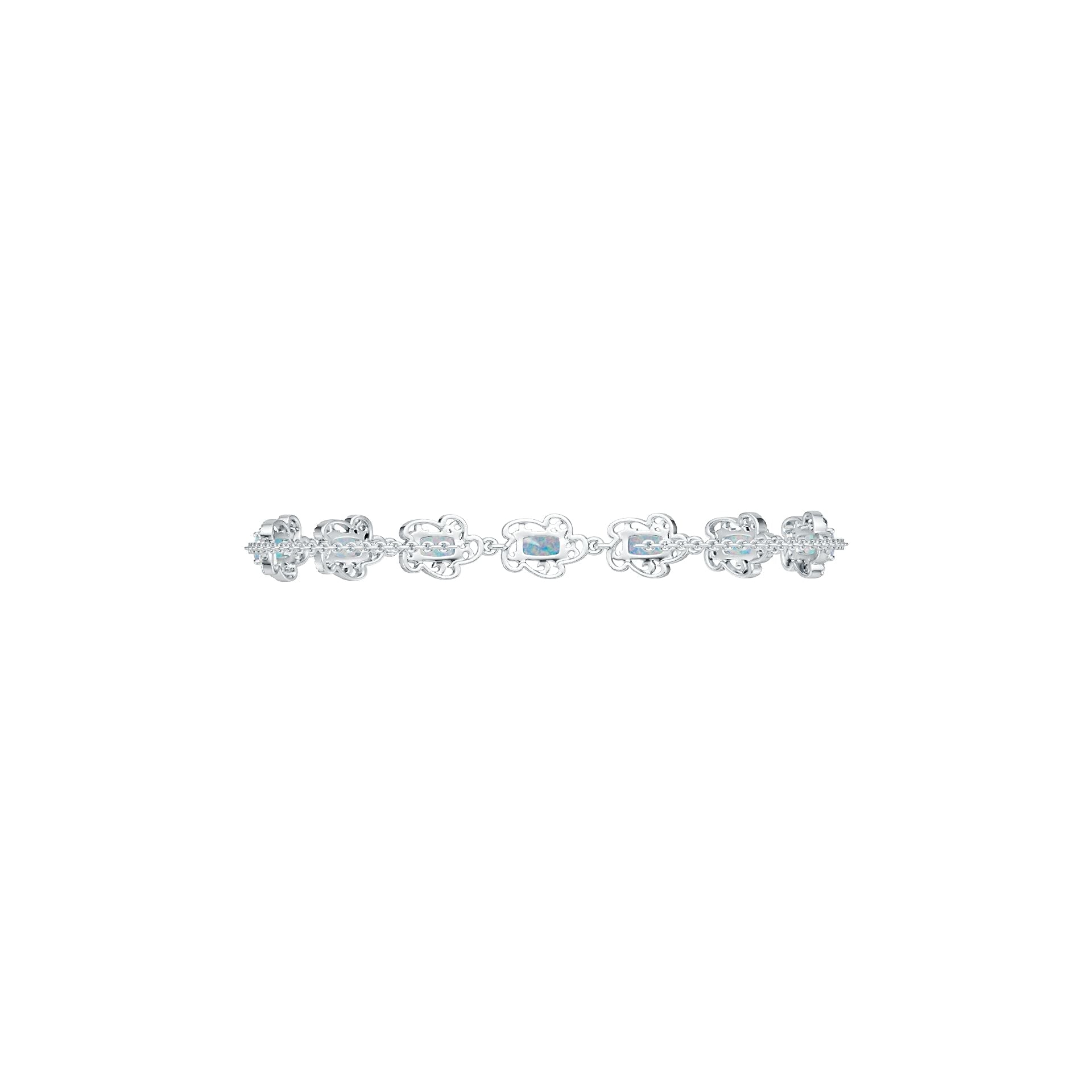 Sterling Silver Semi Mount Tennis Bracelet Setting Cushion CU 6X4mm Cabochon DHJ