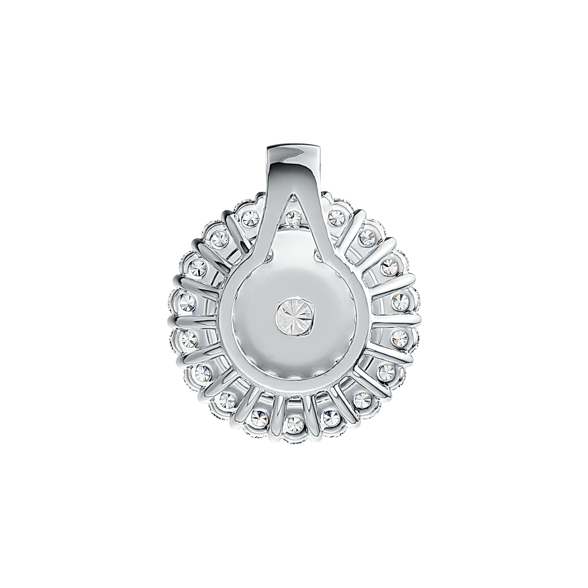 Sterling Silver Semi Mount Pendant Setting Round RD 6x6mm Double Halo - Syzjewelry
