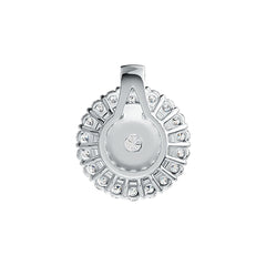 Sterling Silver Semi Mount Pendant Setting Round RD 6x6mm Double Halo - Syzjewelry