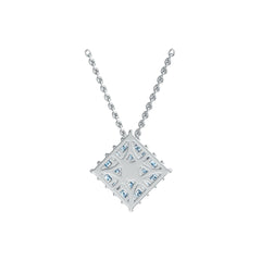 10K Gold Diamond-Shaped Cluster Pendant with White Topaz or Moissanite Syzjewelry