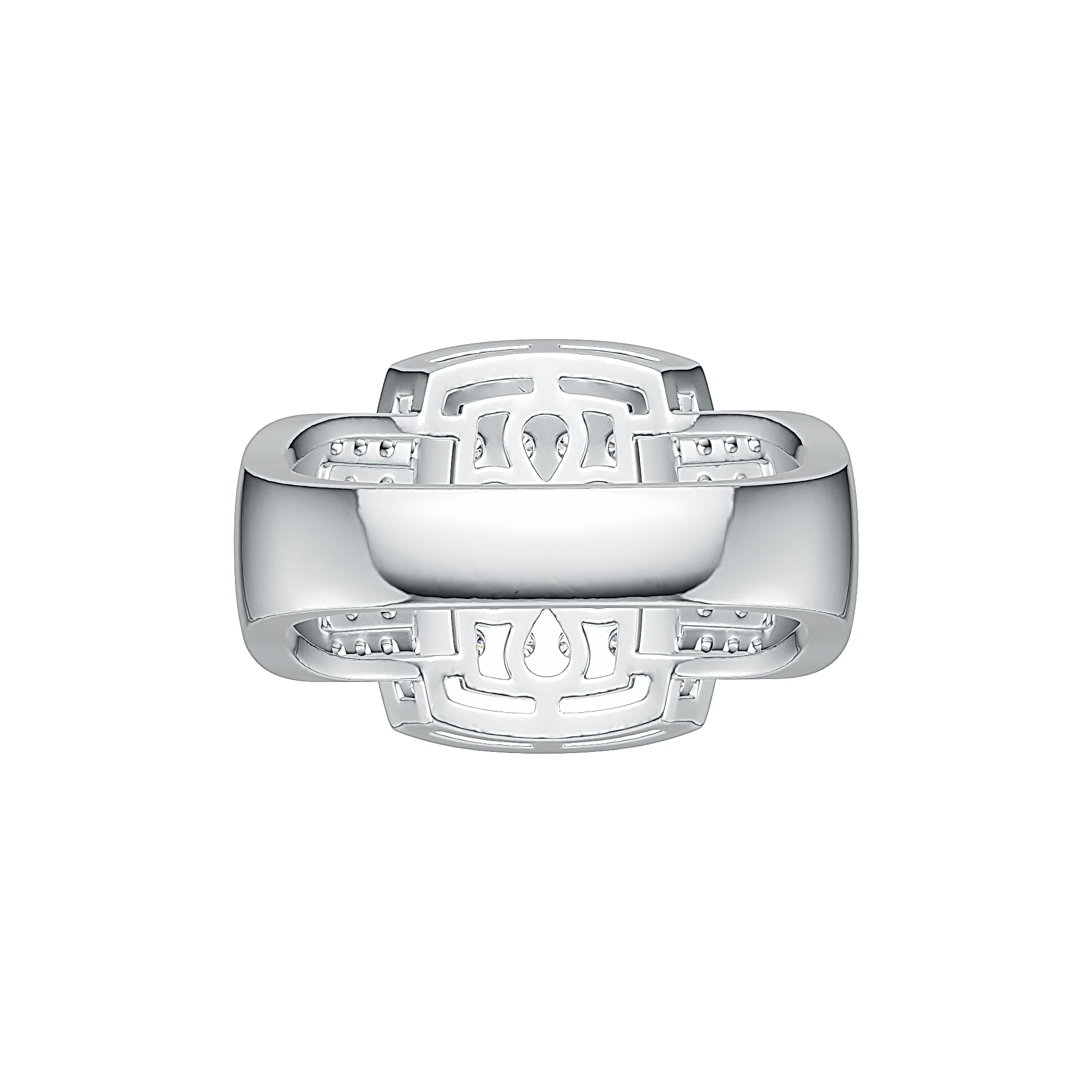 Sterling Silver Ring Square-Shaped with White Topaz or Moissanite DHJ