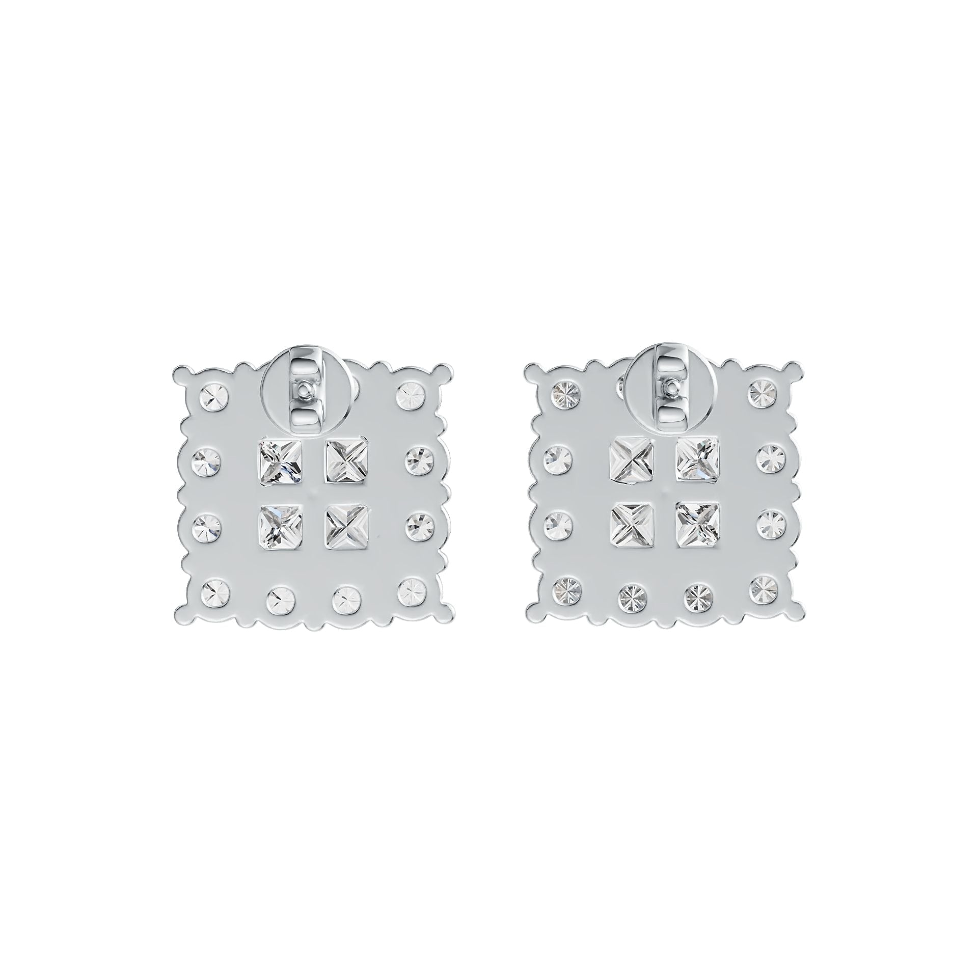 Sterling Silver Semi Mount Earrings Setting Princess SQ 3X3mm DHJ