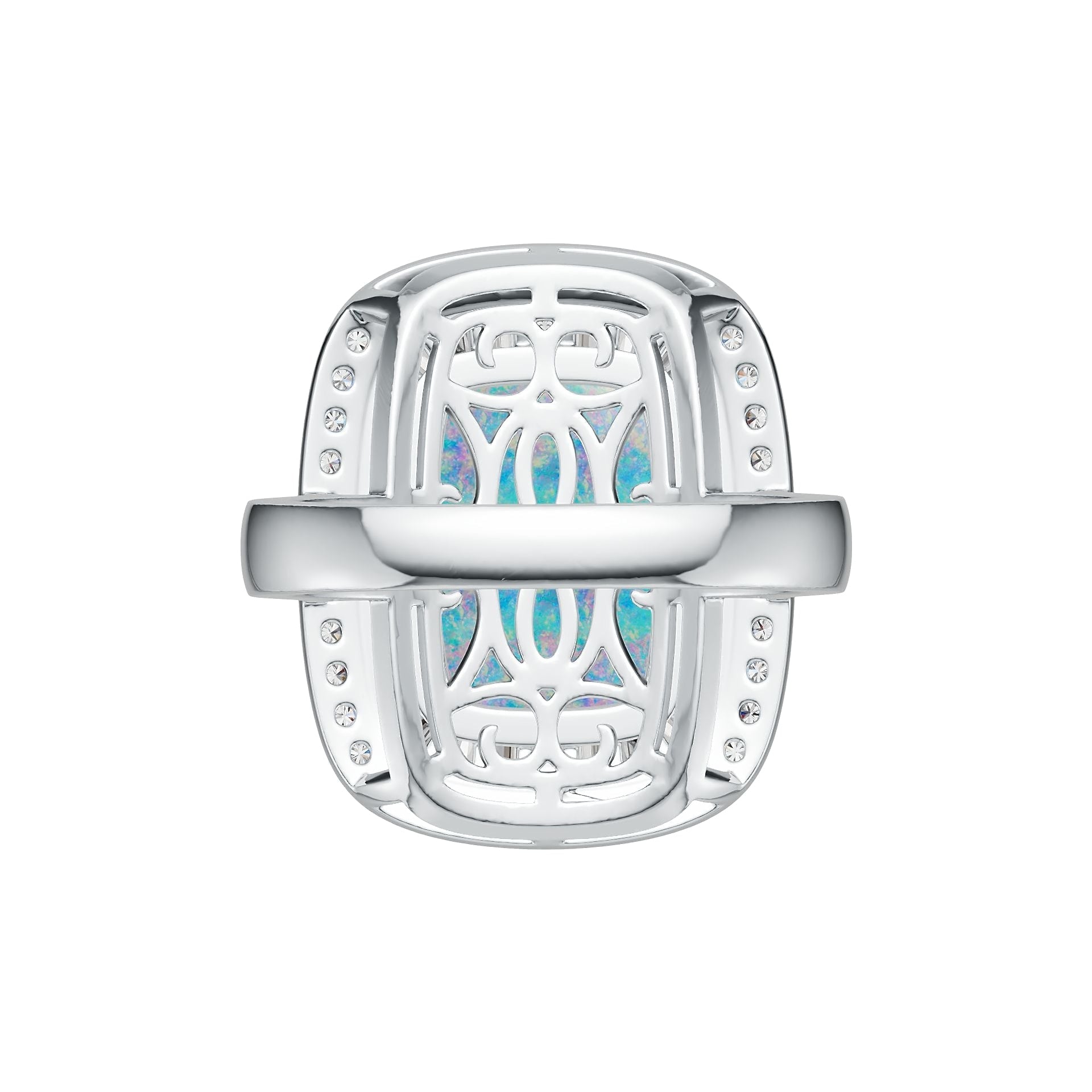 Sterling Silver Semi Mount Ring Setting Cushion CU 14X10mm Cabochon DHJ