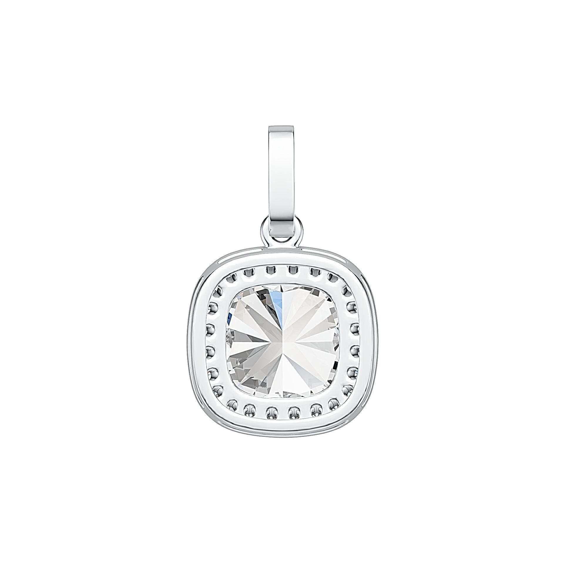 10K Gold Semi Mount Pendant Setting Cushion Cu 8x8mm W/ White Topaz Syzjewelry