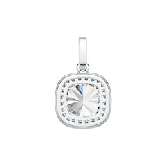 10K Gold Semi Mount Pendant Setting Cushion Cu 8x8mm W/ White Topaz Syzjewelry