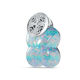Sterling Silver Opal Pendant 16x14mm