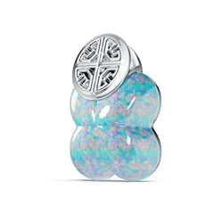 Sterling Silver Opal Pendant 16x14mm