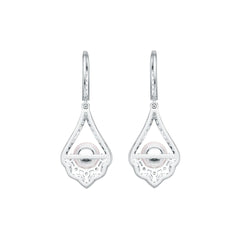 Sterling Silver Semi Mount Earrings Setting Round RD 7x7mm DHJ