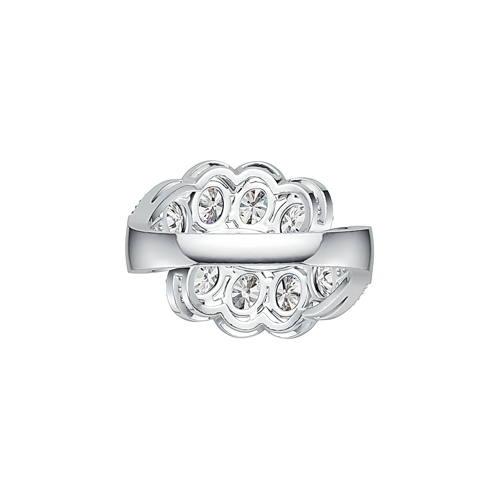 Sterling Silver Semi Mount Ring Setting Oval OV 5X4mm with White Topaz - Syzjewelry