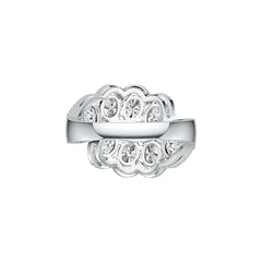 Sterling Silver Semi Mount Ring Setting Oval OV 5X4mm with White Topaz - Syzjewelry