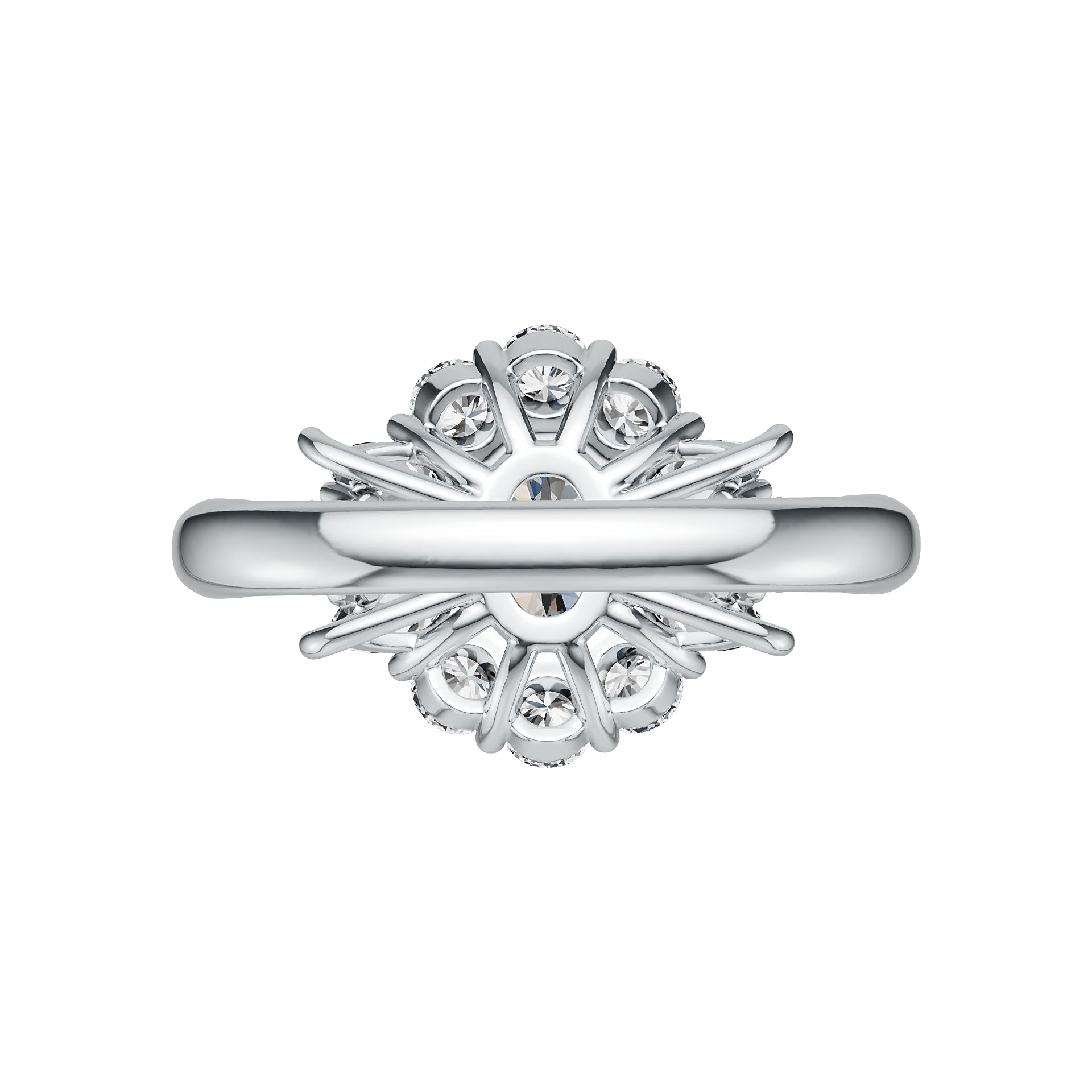 Sterling Silver Semi Mount Ring Setting Oval OV 8X6mm PE 5X3mm DHJ