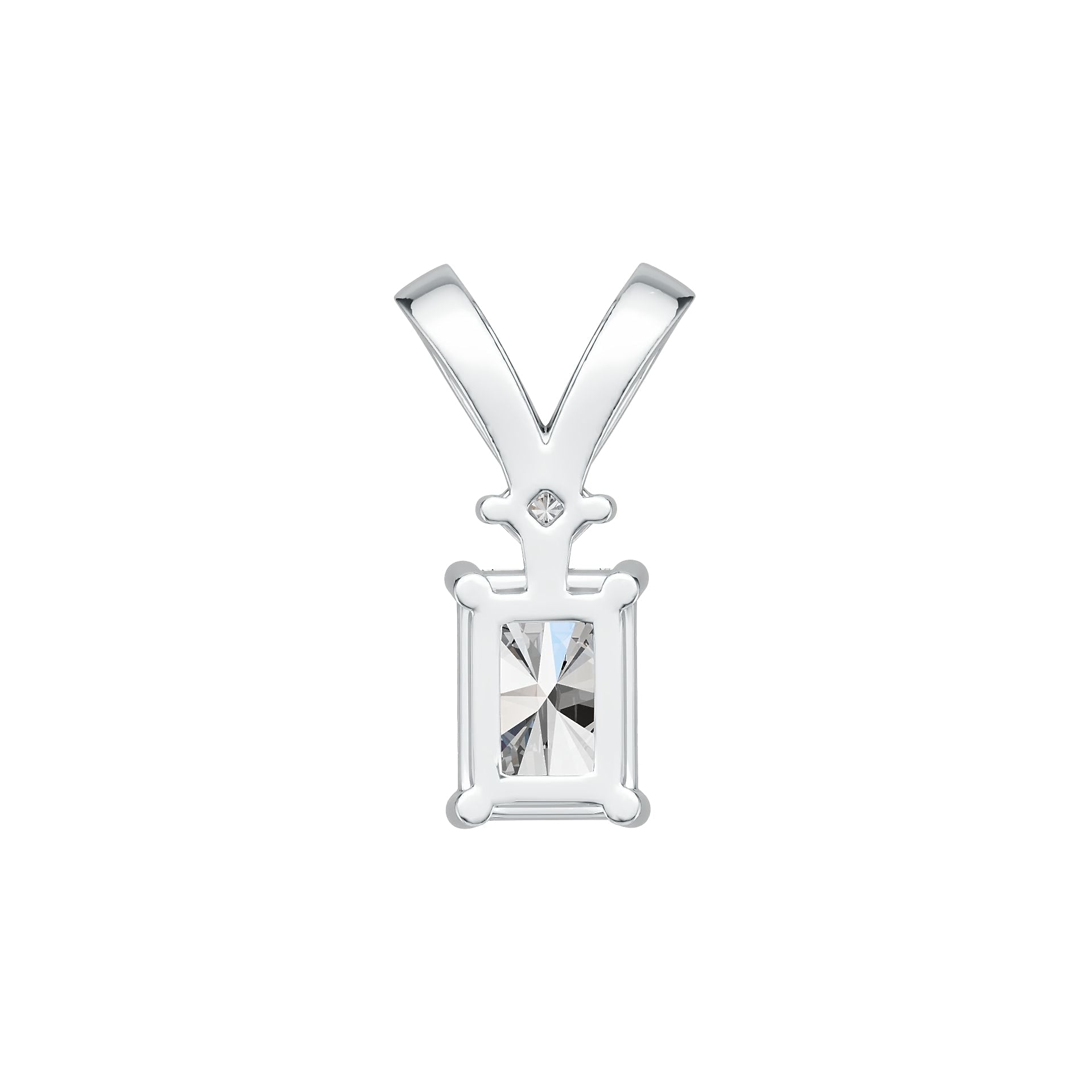 Sterling Silver Semi Mount Pendant Setting Emerald OCT 7X5mm DHJ