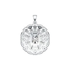 Sterling Silver Semi Mount Pendant Setting Cushion CU 10X8mm DHJ