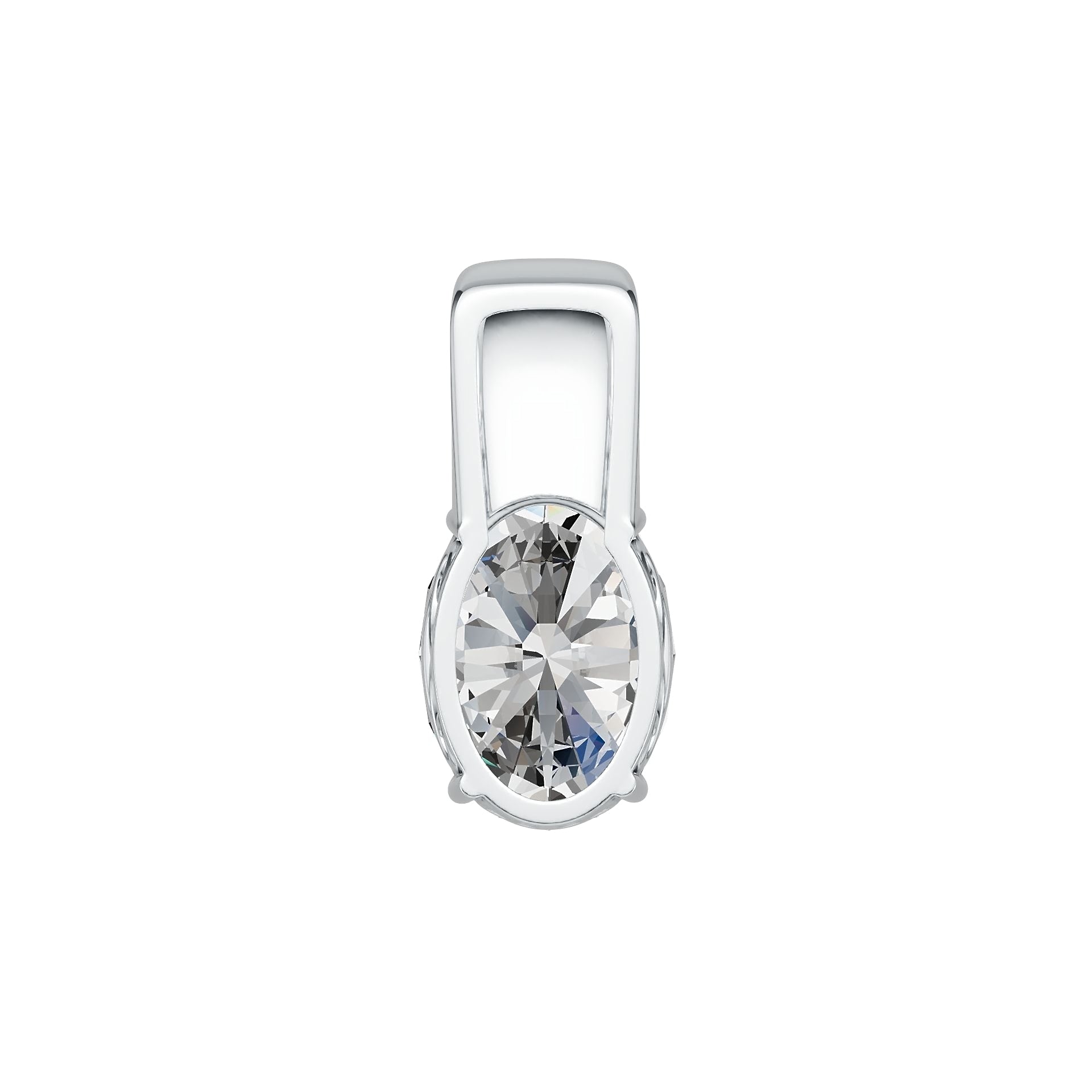 Sterling Silver Semi Mount Pendant Setting Oval OV 18x13mm DHJ