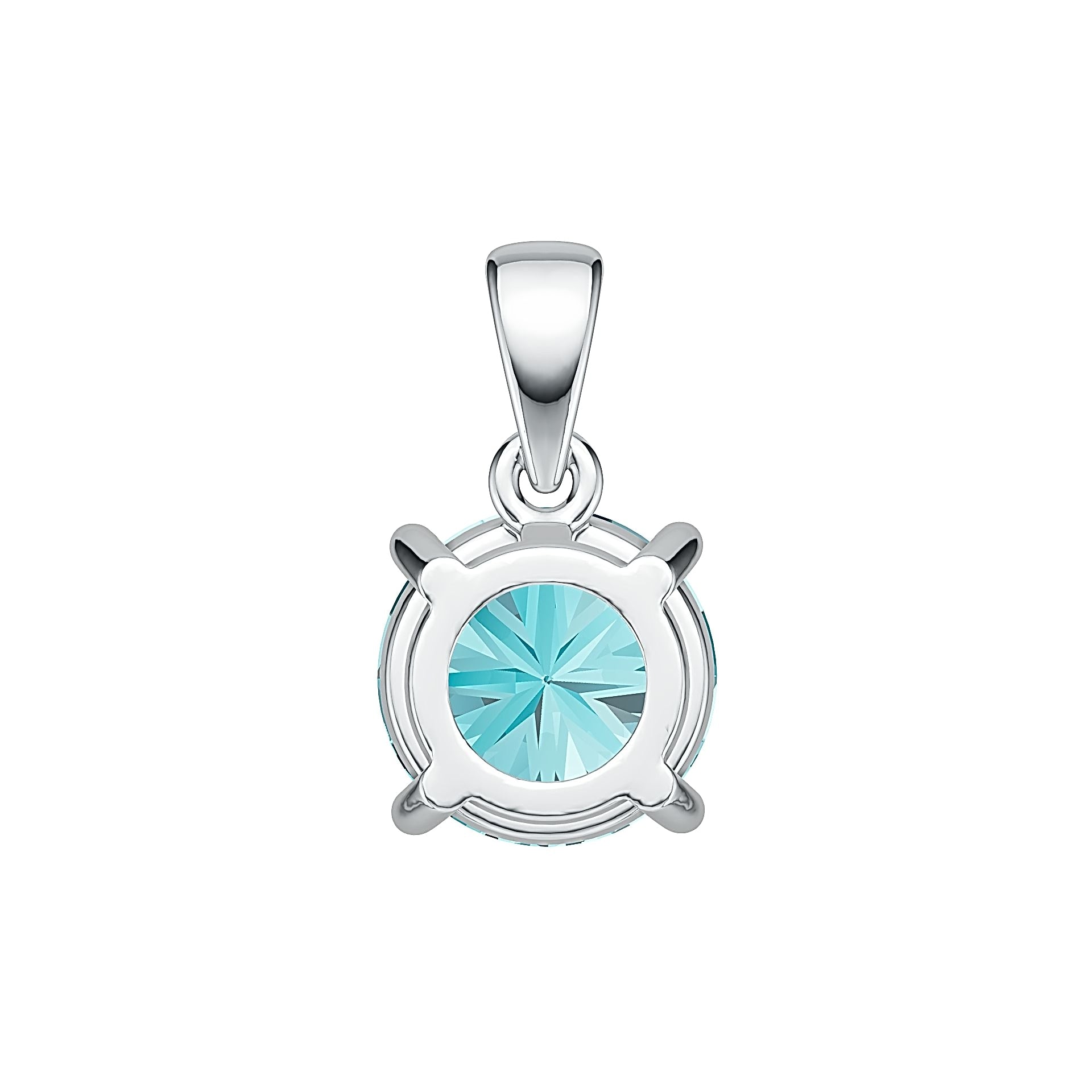 Sterling Silver Semi Mount Pendant Setting Round RD 8x8mm DHJ