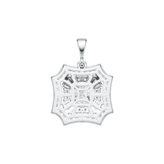 Sterling Silver Semi Mount Pendant Setting Round RD 9x9mm DHJ