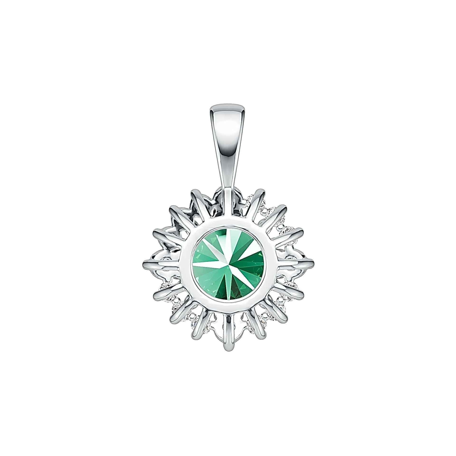 Sterling Silver Semi Mount Pendant Setting Round RD 7x7mm Syzjewelry