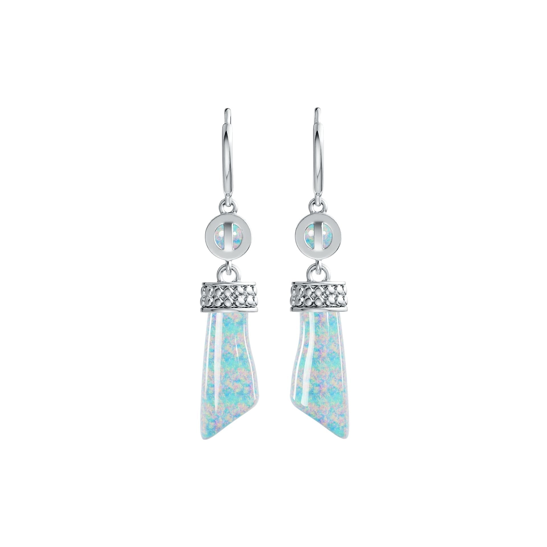 Sterling Silver Semi Mount Earrings Setting Cabochon 21X8mm RD 6X6mm Syzjewelry