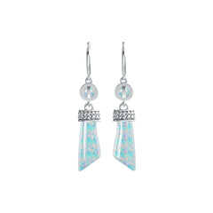 Sterling Silver Semi Mount Earrings Setting Cabochon 21X8mm RD 6X6mm Syzjewelry
