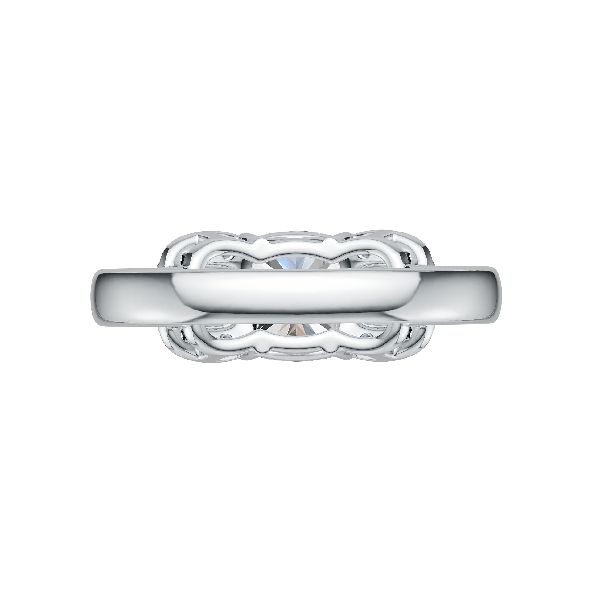 Sterling Silver Semi Mount Ring Setting Cushion CU 7.5X7.5mm CU 4X4mm DHJ