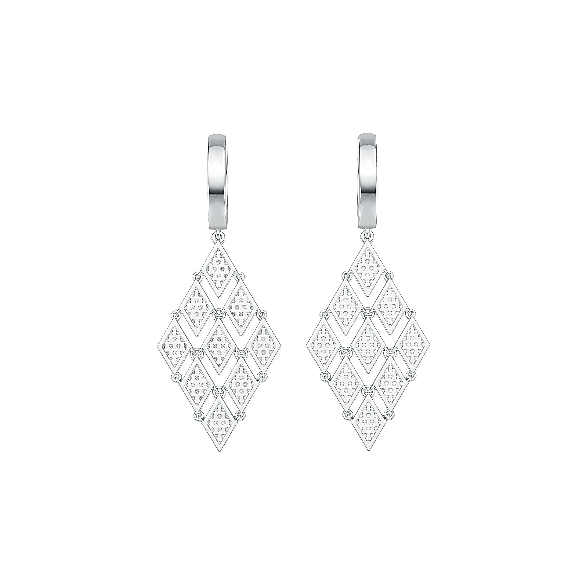 Sterling Silver Earrings Dangle Drop with White Topaz or Moissanite DHJ