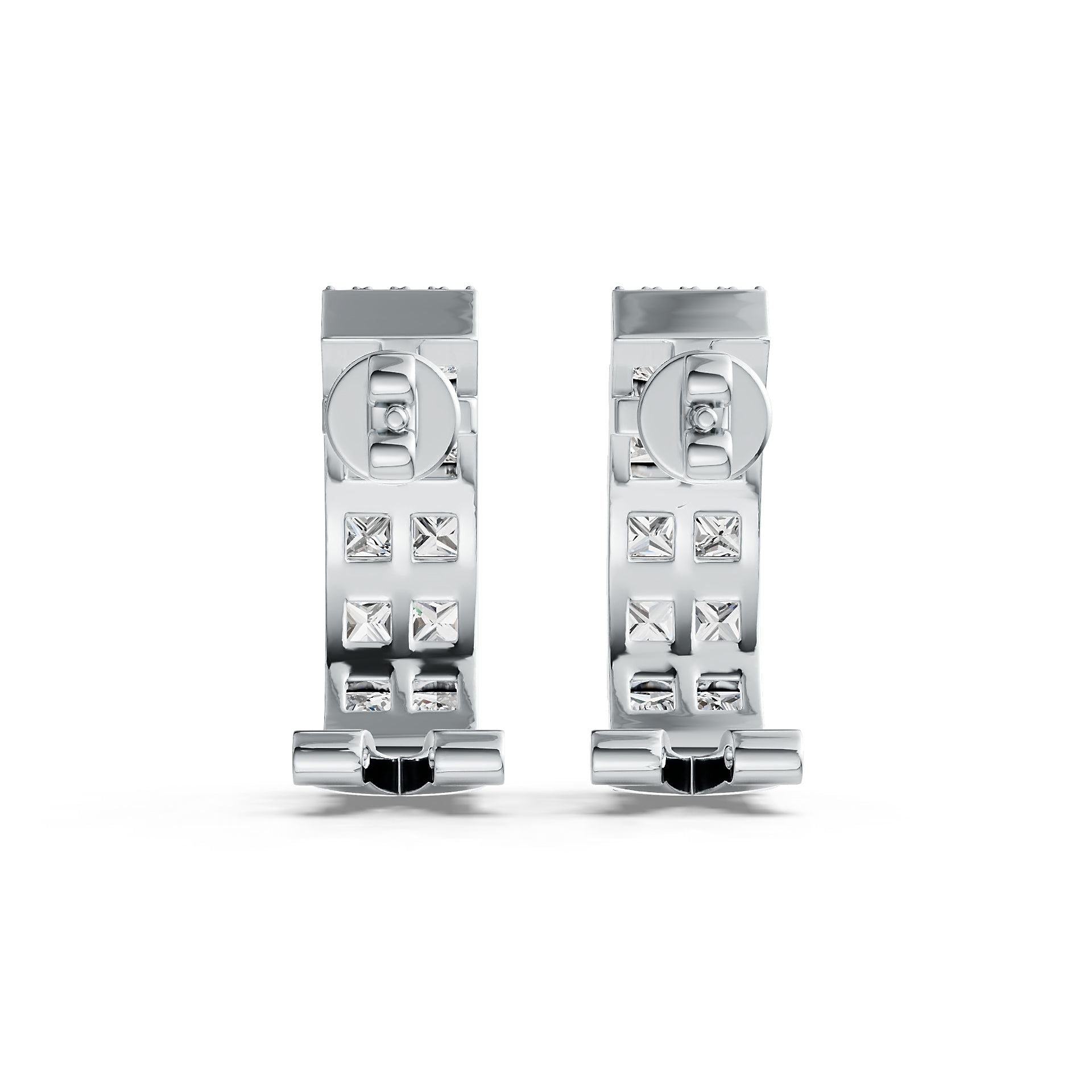 Sterling Silver Semi Mount Earrings Setting Princess SQ 3X3mm DHJ